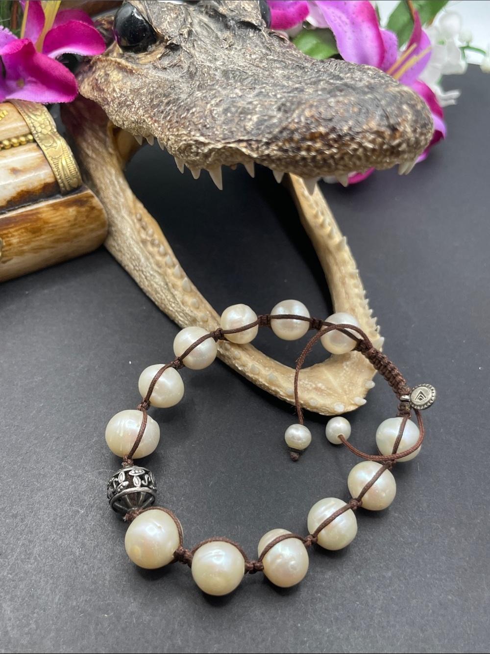 Silpada freshwater pearl adjustable bracelet